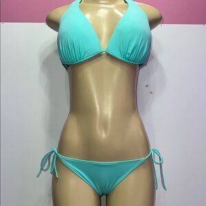 Aqua Halter Bikini Set